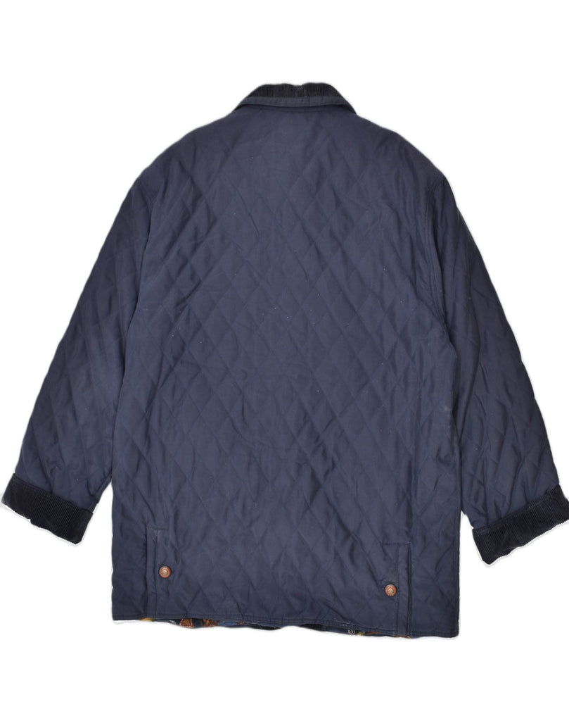 MABRUN Mens Quilted Jacket IT 52 XL Navy Blue Cotton | Vintage | Thrift | Second-Hand | Used Clothing | Messina Hembry 