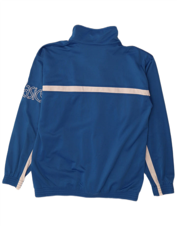 Asics Mens Graphic Tracksuit Top Jacket Medium Blue Colourblock Polyester