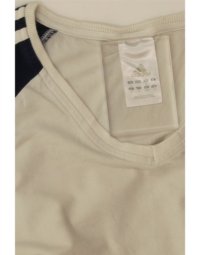 ADIDAS Womens T-Shirt Top UK 18 XL  White Colourblock Vintage Adidas and Second-Hand Adidas from Messina Hembry 