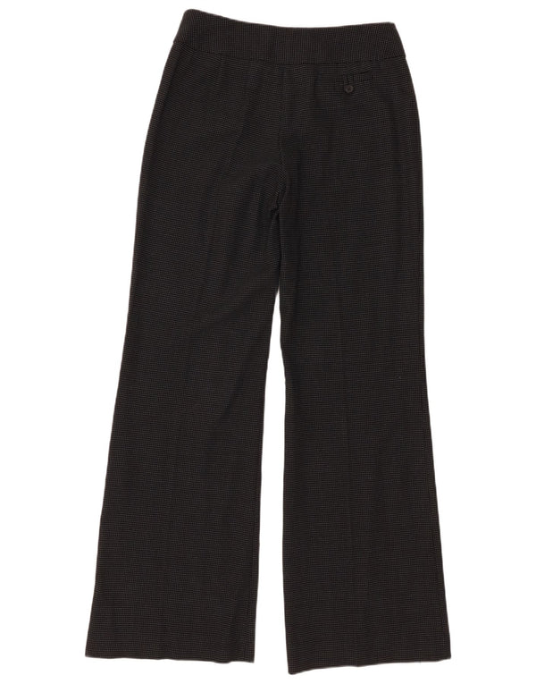 Oasis Womens Wide Leg Suit Trousers UK 10 Small W28 L33 Black Spotted Wool