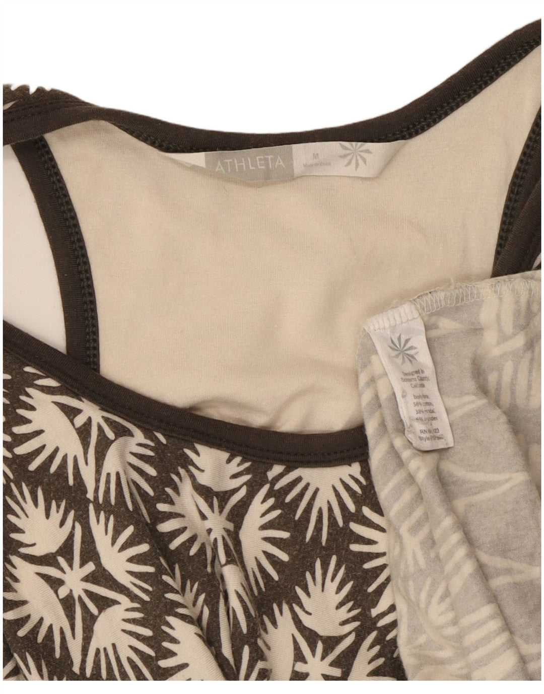 Athleta Womens Sleeveless Maxi Dress UK 12 Medium Grey Geometric Cotton