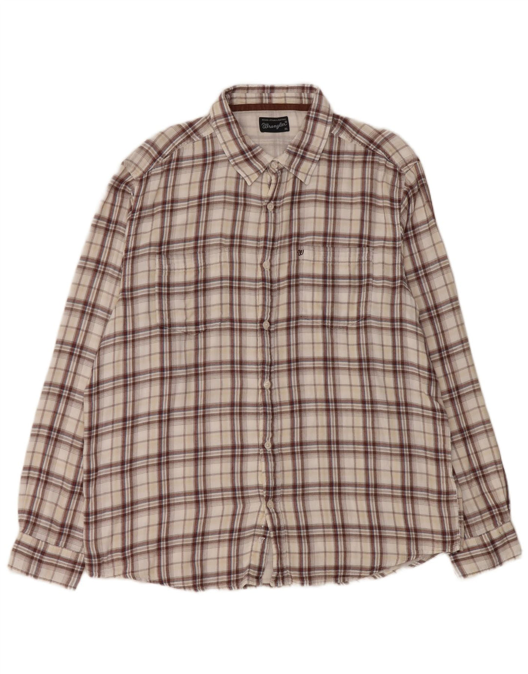 WRANGLER Mens Flannel Shirt XL Multicoloured Check Cotton