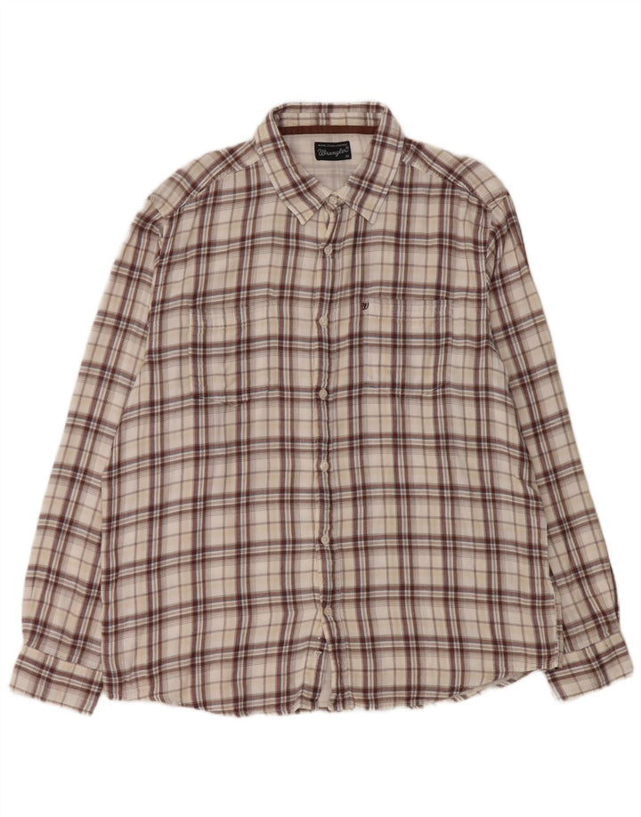 WRANGLER Mens Flannel Shirt XL Multicoloured Check Cotton