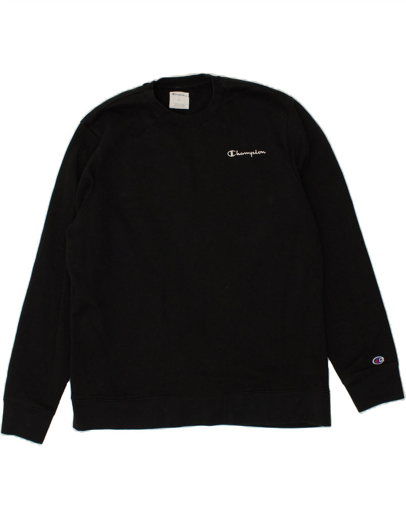 CHAMPION Mens Sweatshirt Jumper XL Black Cotton | Vintage Champion | Thrift | Second-Hand Champion | Used Clothing | Messina Hembry 