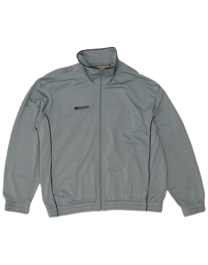 Diadora Mens Tracksuit Top Jacket Large Blue Polyester