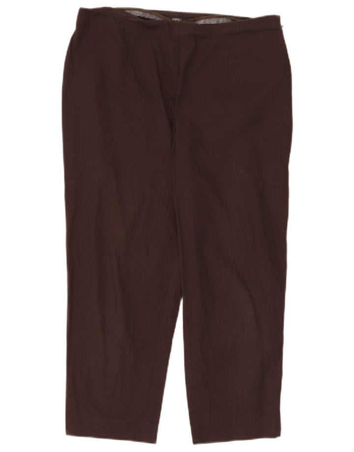 Marks & Spencer Womens Straight Capri Trousers UK 12 Medium W30 L22 Brown