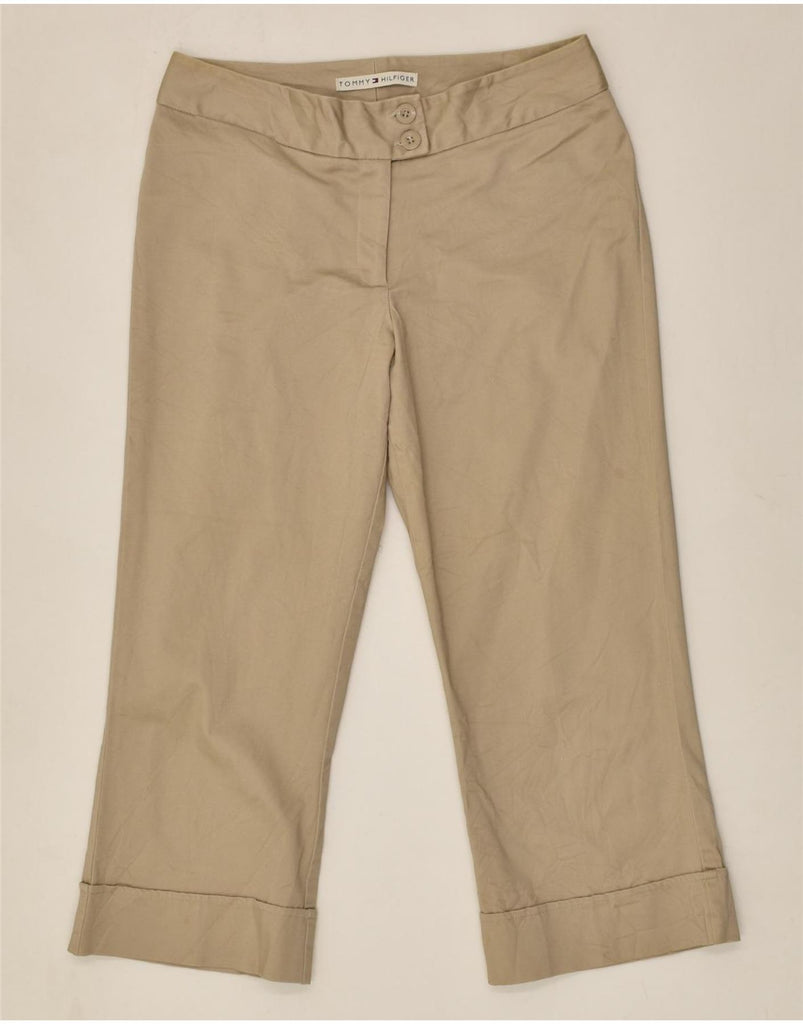 TOMMY HILFIGER Womens Straight Capri Trousers US 8 Medium W32 L22 Beige | Vintage Tommy Hilfiger | Thrift | Second-Hand Tommy Hilfiger | Used Clothing | Messina Hembry 