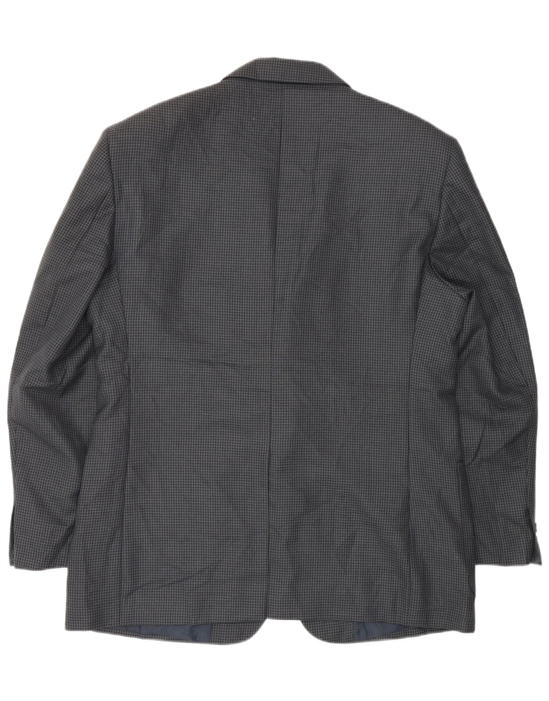 Farah Mens 2 Button Blazer Jacket UK 40 Large Navy Blue Houndstooth Wool
