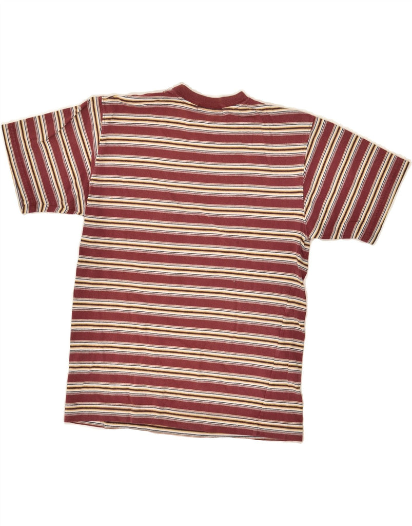 TIMBERLAND Boys T-Shirt Top 9-10 Years Maroon Striped Cotton | Vintage Timberland | Thrift | Second-Hand Timberland | Used Clothing | Messina Hembry 