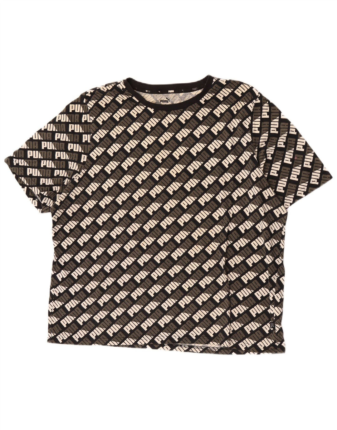 Puma Mens Graphic T-Shirt Top 2XL Black Cotton