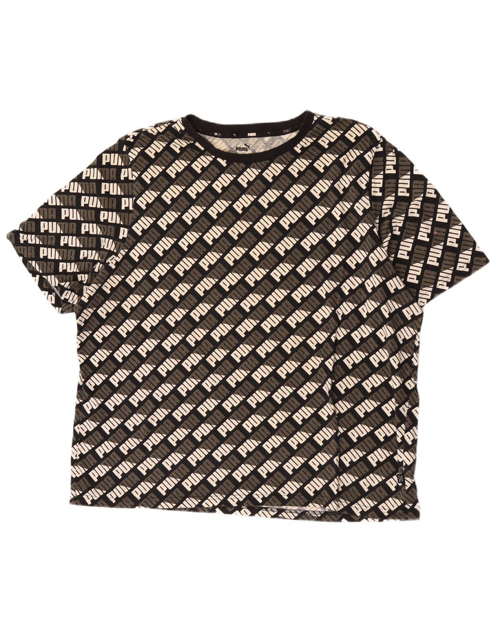 Puma Mens Graphic T-Shirt Top 2XL Black Cotton