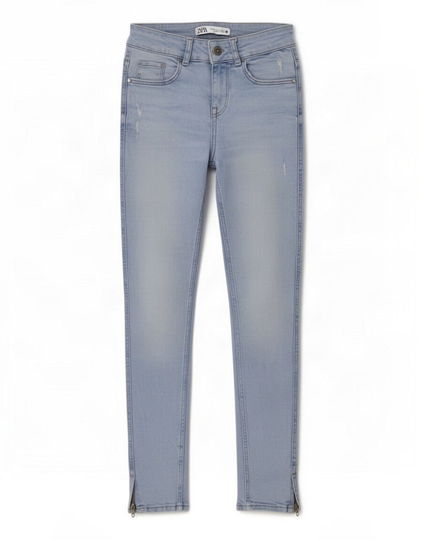 Zara Womens Distressed Skinny Jeans EU 36 XS W26 L27 Blue