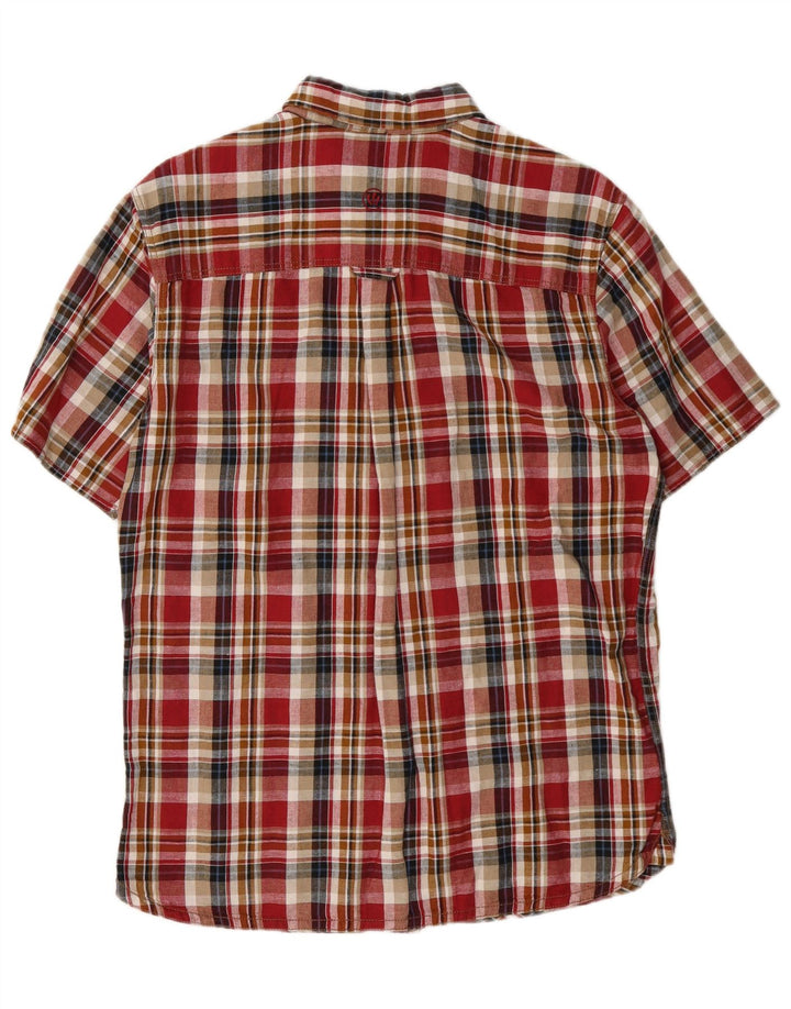 Fat Face Mens Short Sleeve Shirt Small Red Check Cotton