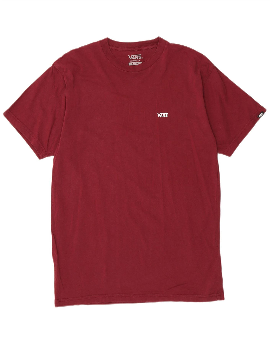 VANS Mens Classic Fit Graphic T-Shirt Top Medium Burgundy Cotton