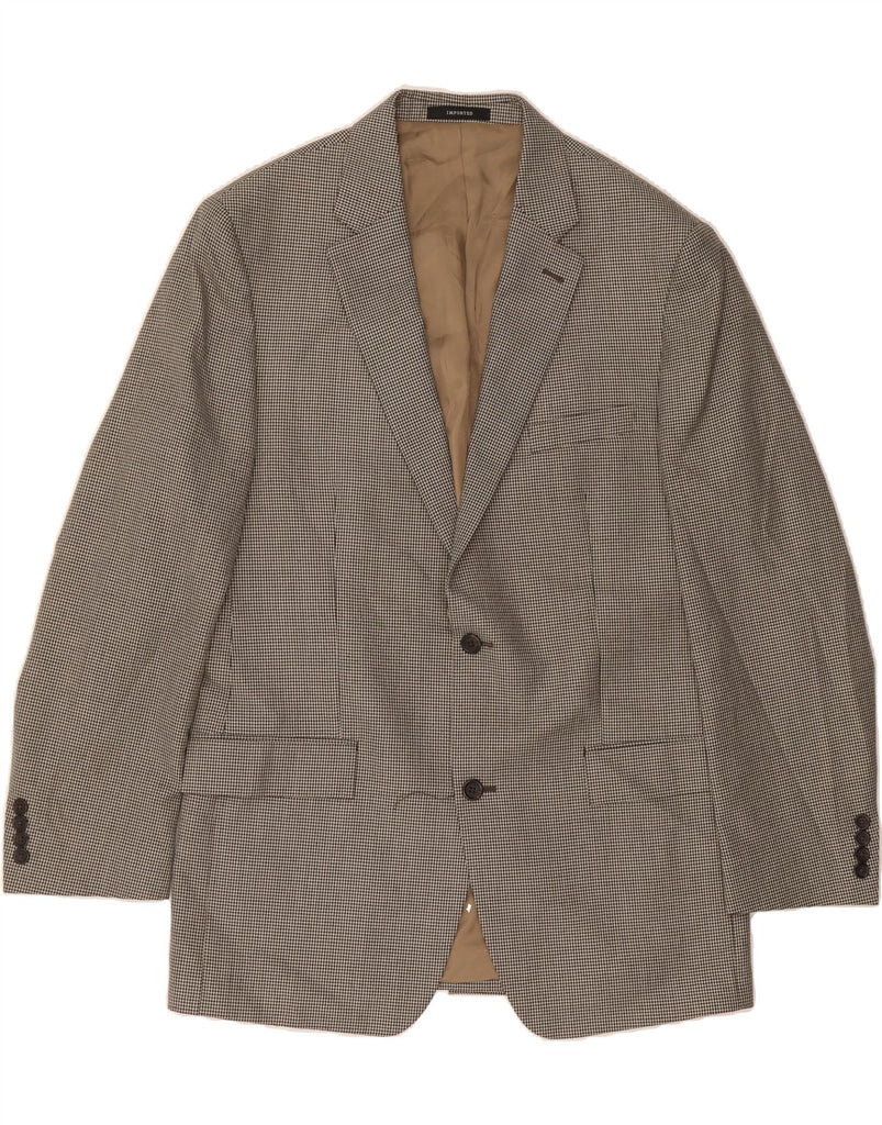 MICHAEL KORS Mens Long 2 Button Blazer Jacket UK 42 XL Green Houndstooth Vintage Michael Kors and Second-Hand Michael Kors from Messina Hembry 