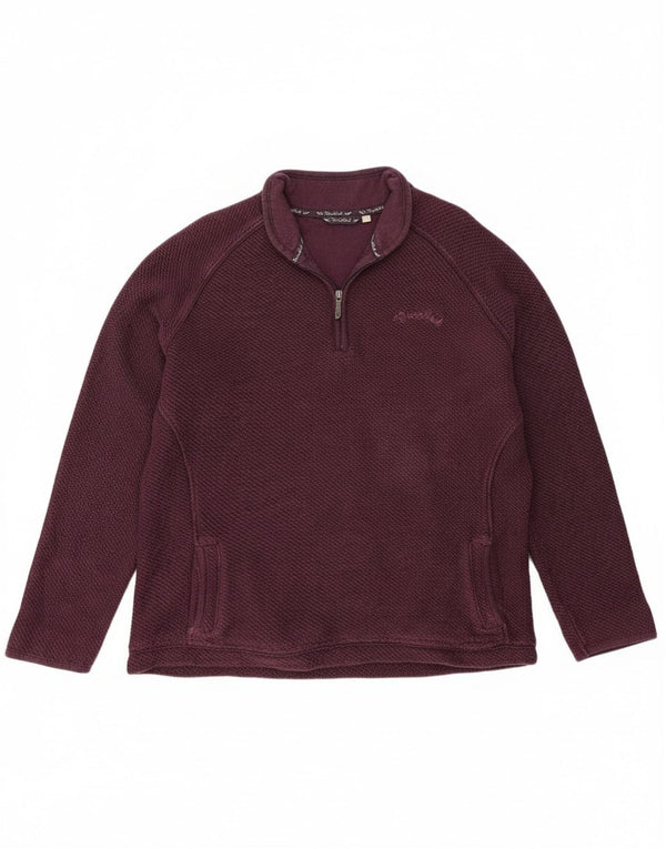 Weird Fish Womens Zip Neck Sweatshirt Jumper UK 18 XL Purple Cotton