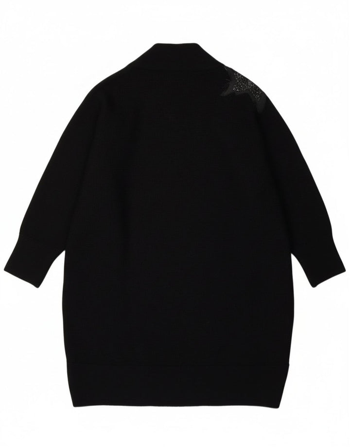 Casamia Womens Longline Open Cardigan Sweater One Size Black Paisley