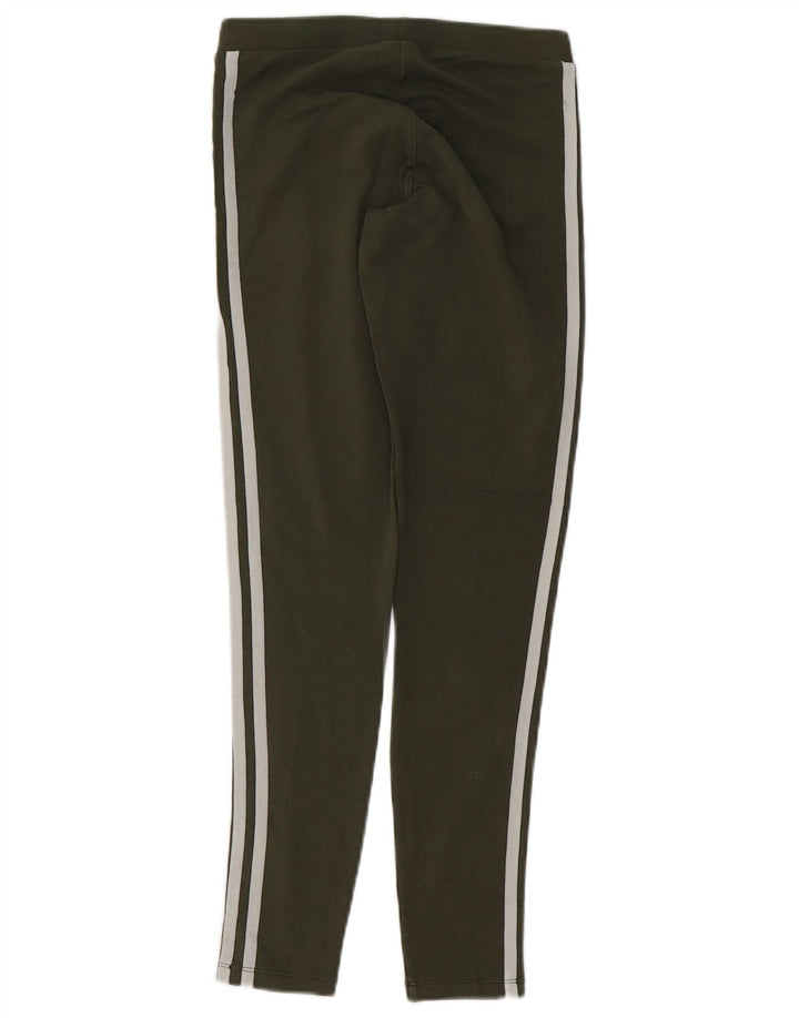 Adidas Womens Leggings UK 8 Small Khaki Cotton