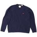 Levi's Womens Standard Fit Crew Neck Jumper Sweater UK 14 Medium Navy Blue