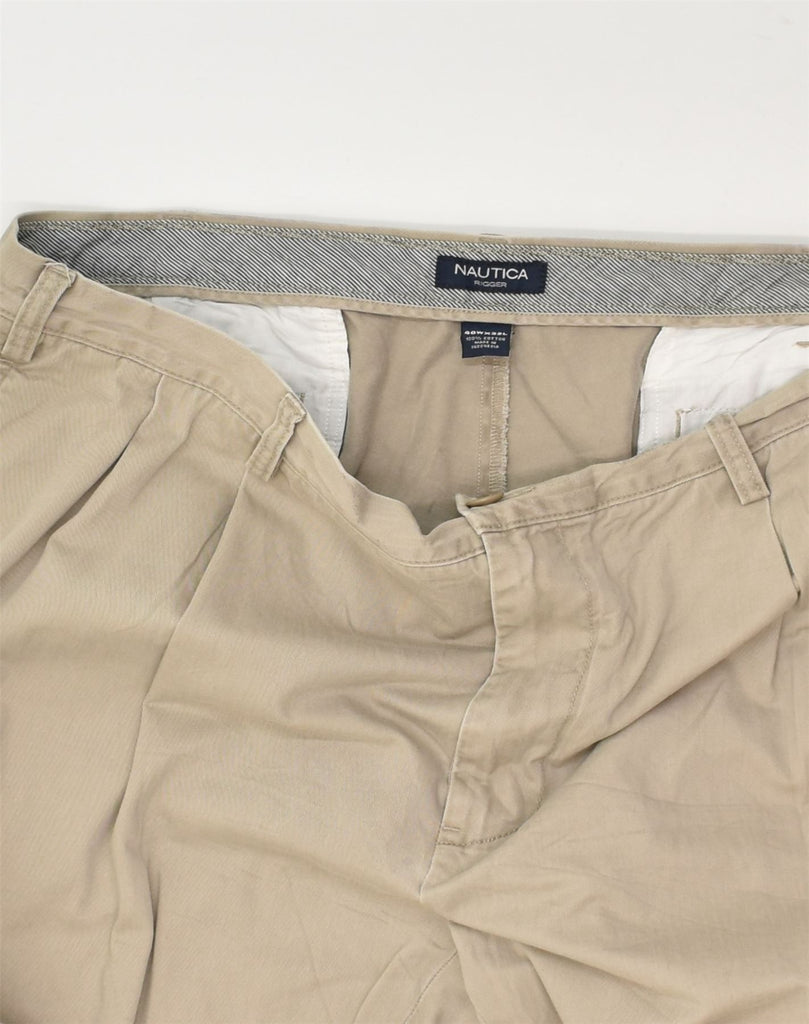 NAUTICA Mens Rigger Pegged Chino Trousers W40 L32 Beige Cotton | Vintage Nautica | Thrift | Second-Hand Nautica | Used Clothing | Messina Hembry 