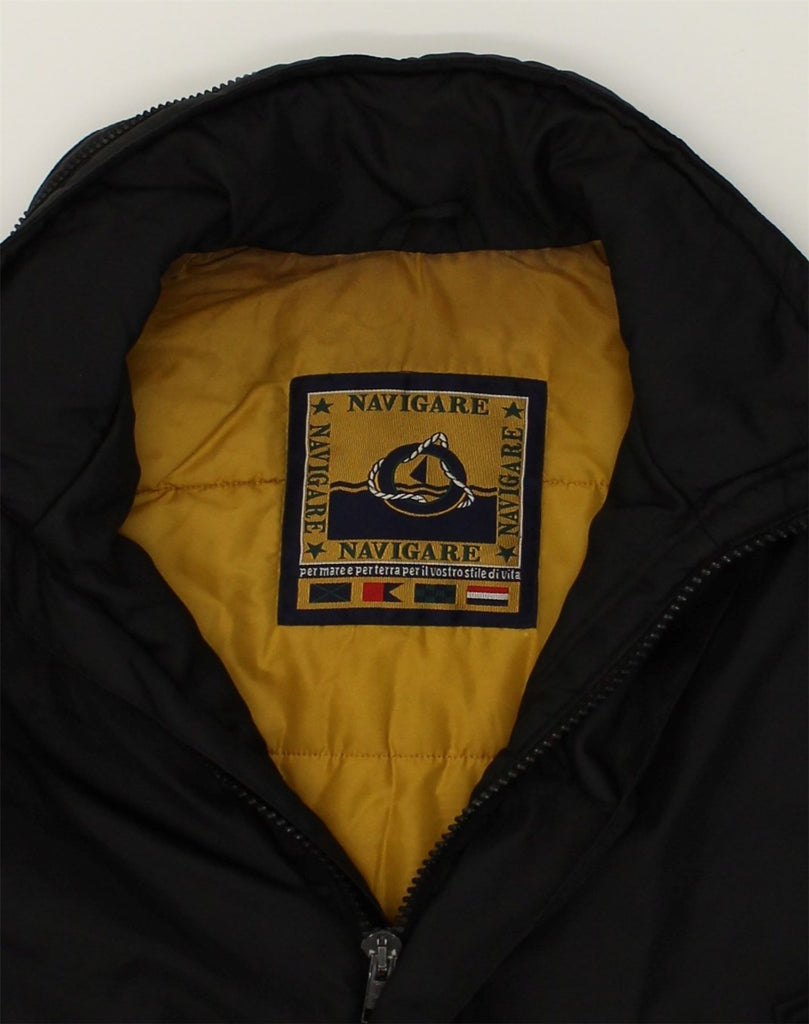 NAVIGARE Mens Utility Jacket UK 42 XL Black Nylon | Vintage Navigare | Thrift | Second-Hand Navigare | Used Clothing | Messina Hembry 