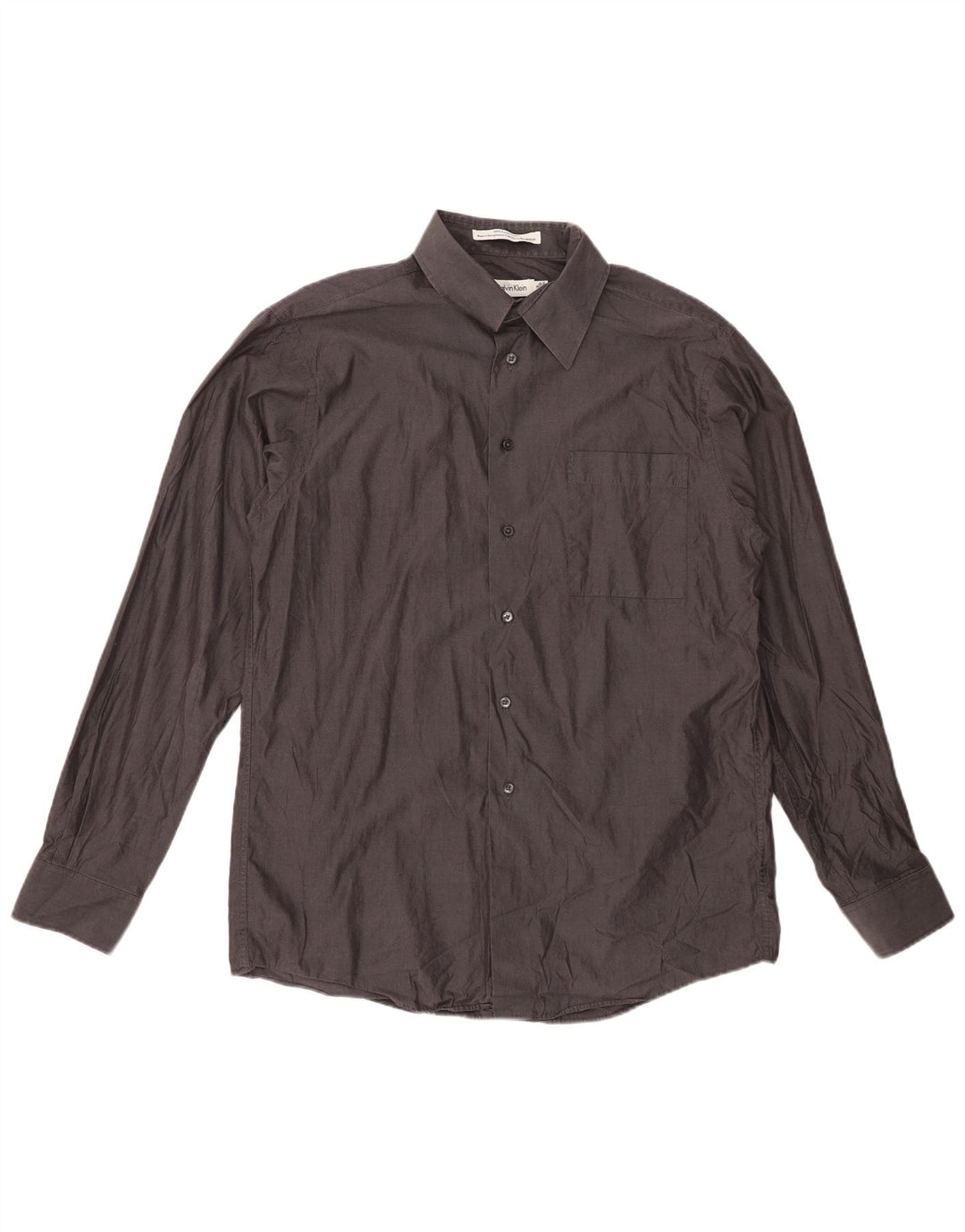 CALVIN KLEIN Mens Slim Fit Shirt Size 16 Large Grey Cotton