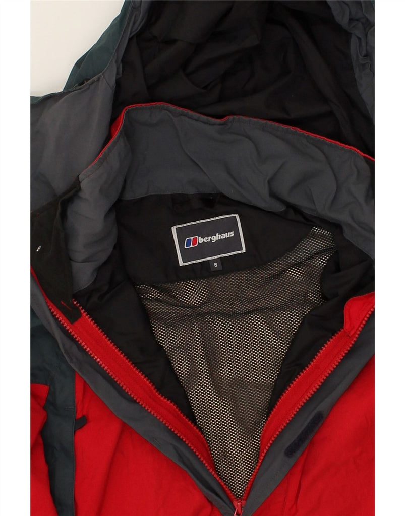 BERGHAUS Womens Hooded Windbreaker Jacket UK 8 Small  Red Colourblock | Vintage Berghaus | Thrift | Second-Hand Berghaus | Used Clothing | Messina Hembry 