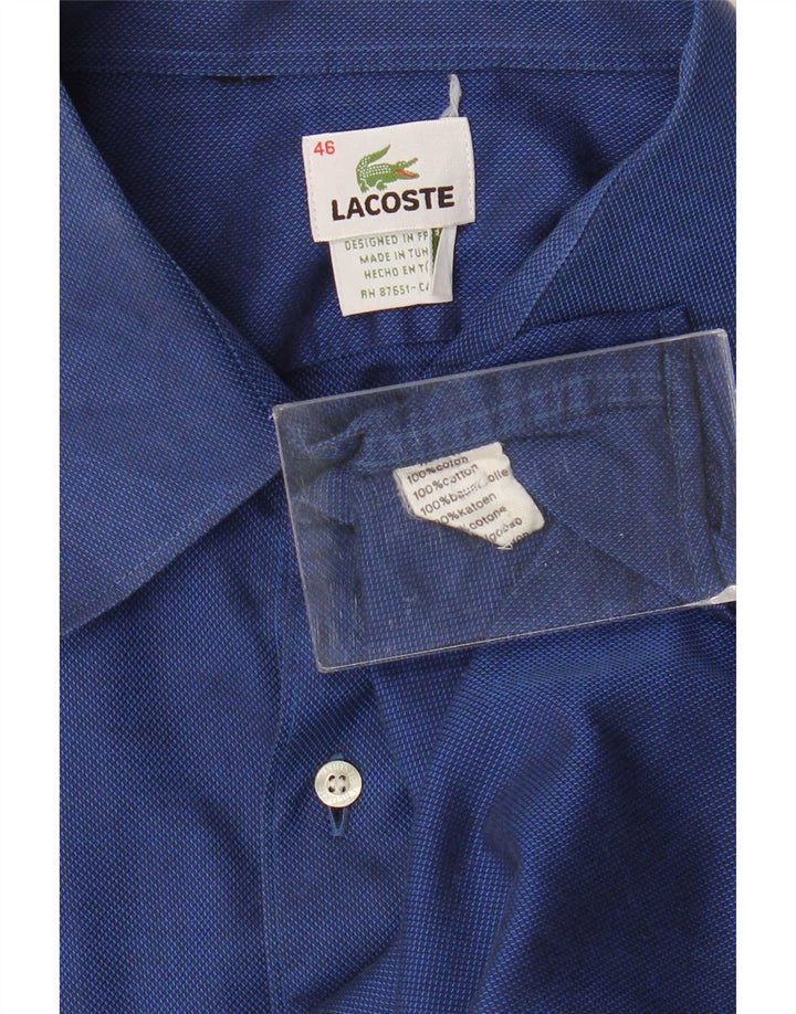 Lacoste Mens Shirt Size 46 2XL Blue Cotton
