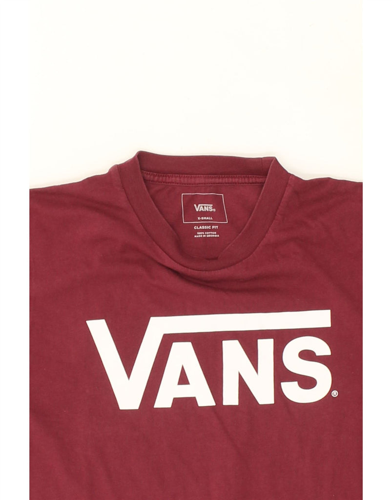 VANS Mens Classic Fit Graphic T-Shirt Top XS Maroon Cotton | Vintage Vans | Thrift | Second-Hand Vans | Used Clothing | Messina Hembry 