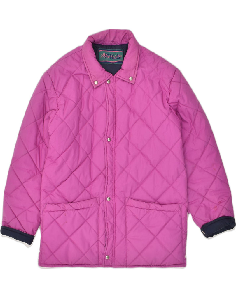 FILA Womens Quilted Jacket UK 14 Medium Pink Polyester | Vintage Fila | Thrift | Second-Hand Fila | Used Clothing | Messina Hembry 