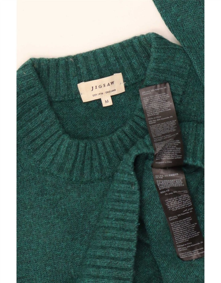 Jigsaw Womens Crew Neck Jumper Sweater UK 14 Medium Green Wool