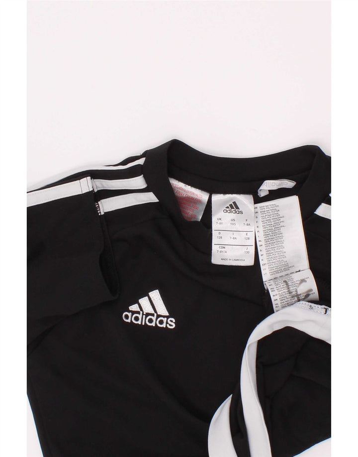 Adidas Boys Climalite T-Shirt Top 7-8 Years Black Polyester