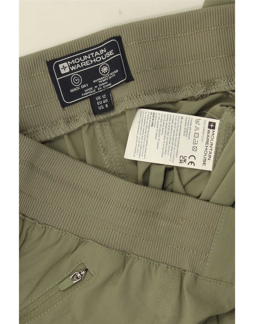Mountain Warehouse Womens Capri Trousers UK 12 Medium W30 L21 Khaki