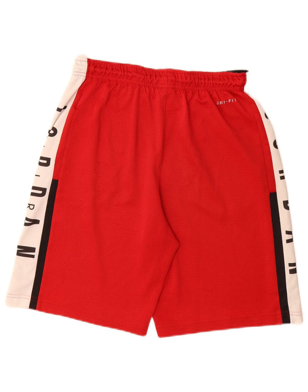 Jordan Boys Dri Fit Graphic Sport Shorts 13-14 Years XL Red Colourblock