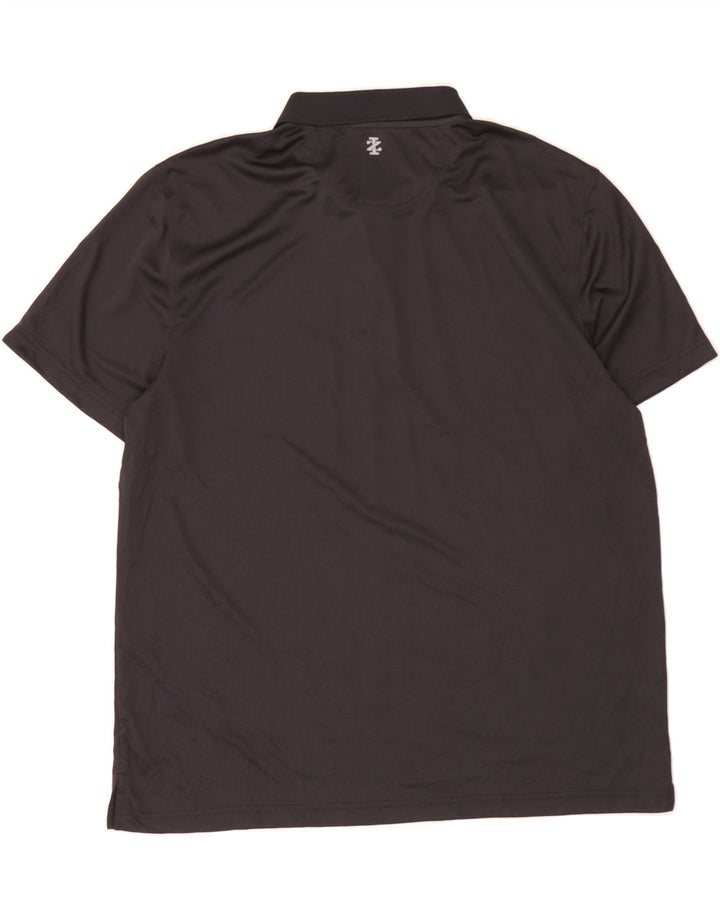 IZOD Mens Polo Shirt 2XL Black Polyester Vintage Izod and Second-Hand Izod from Messina Hembry 
