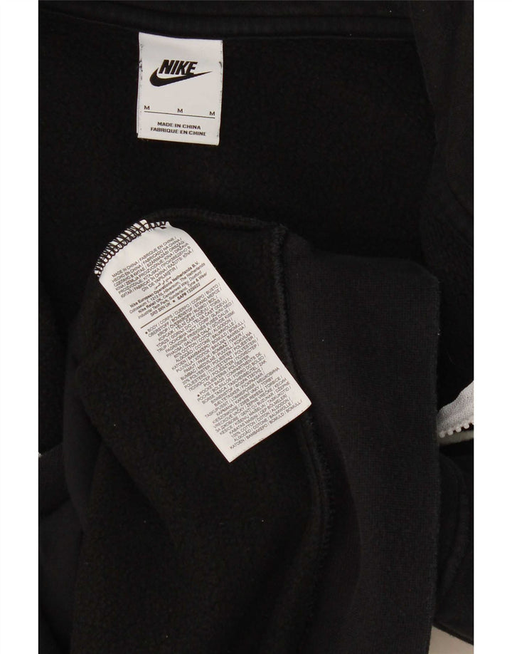 Nike Mens Zip Neck Sweatshirt Jumper Medium Black Cotton