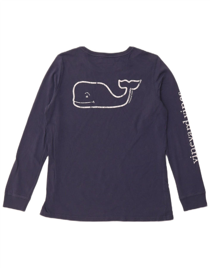 VINEYARD VINES Mens Graphic Top Long Sleeve Small Navy Blue Cotton