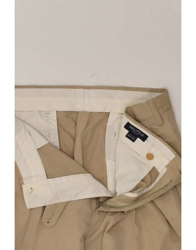 NAUTICA Mens Pegged Chino Trousers W36 L32  Beige Rayon | Vintage Nautica | Thrift | Second-Hand Nautica | Used Clothing | Messina Hembry 