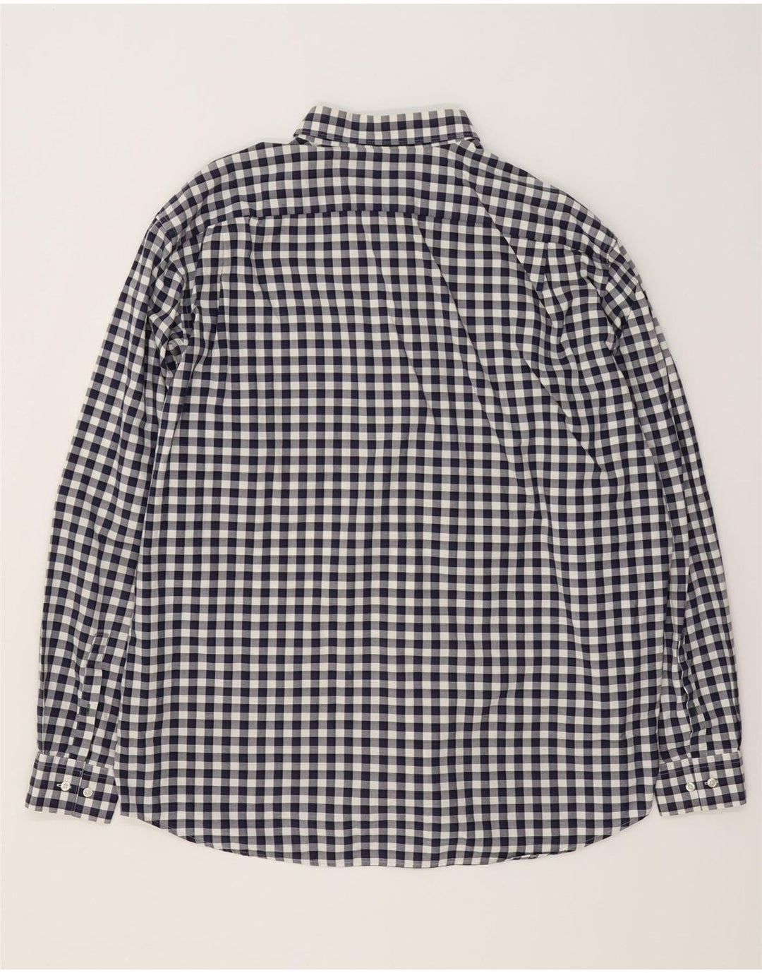 Lacoste Mens Regular Fit Shirt Size 46 2XL Navy Blue Gingham Cotton