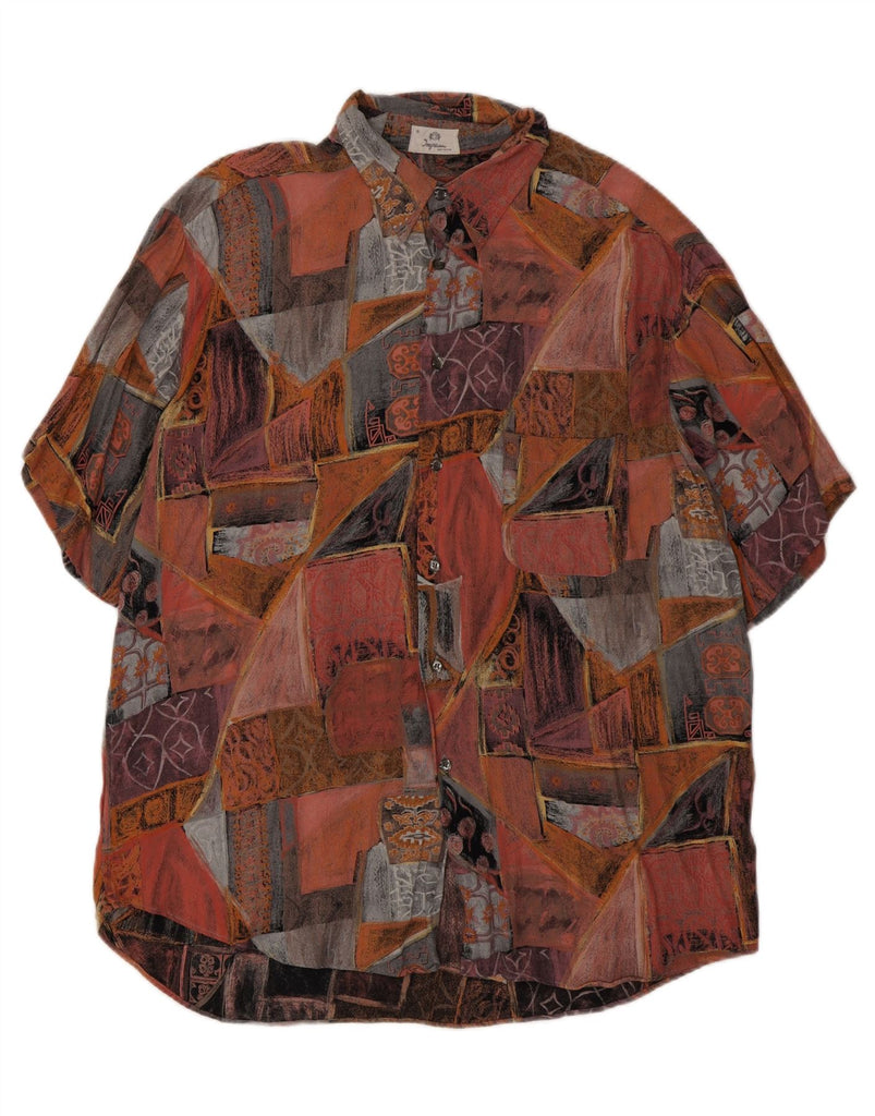 INGRAM Mens Abstract Pattern Short Sleeve Shirt XL Multicoloured Patchwork Vintage Ingram and Second-Hand Ingram from Messina Hembry 