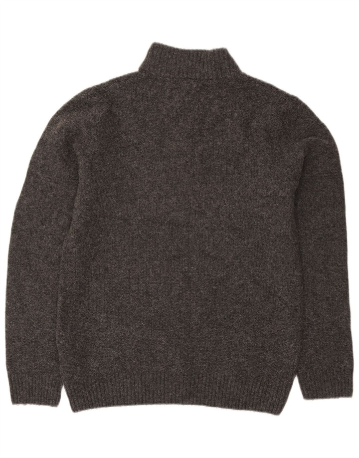 Crew Clothing Mens Zip Neck Jumper Sweater XL Grey Wool