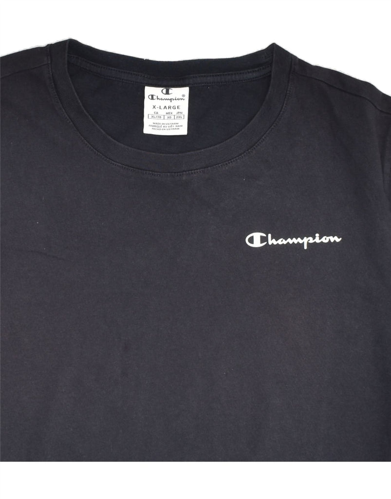 CHAMPION Womens T-Shirt Top UK 18 XL Navy Blue | Vintage Champion | Thrift | Second-Hand Champion | Used Clothing | Messina Hembry 