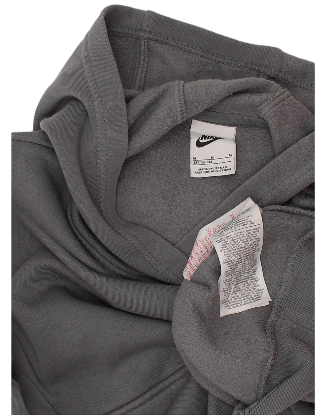 Nike Boys Graphic Hoodie Jumper 10-11 Years Medium Grey Cotton