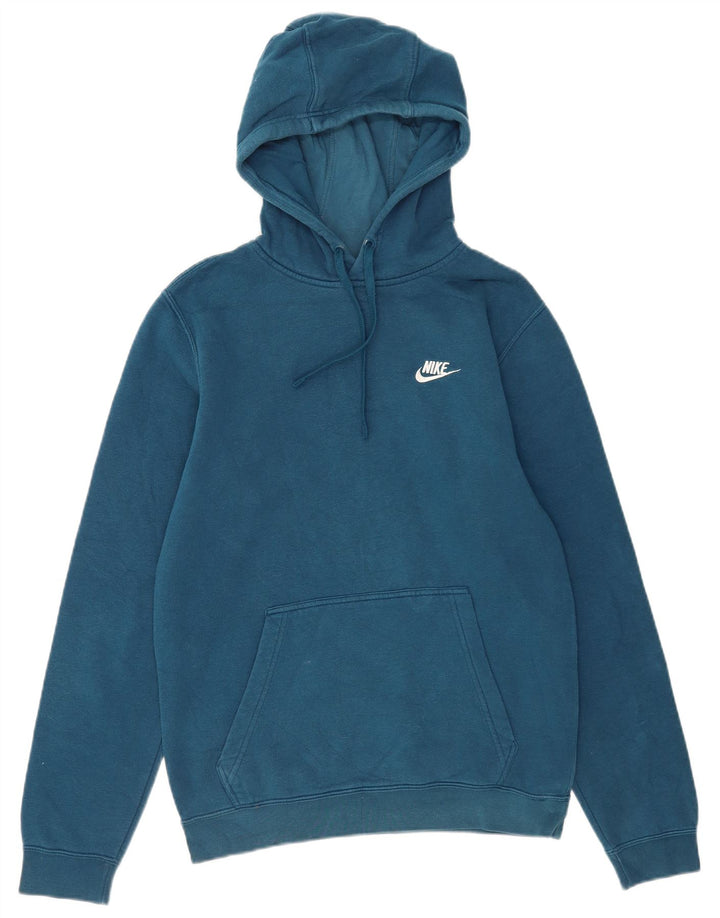 Nike Mens Hoodie Jumper Small Blue Cotton