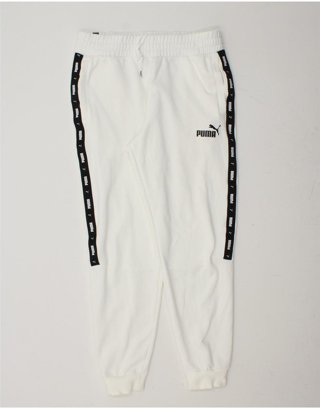 PUMA Mens Graphic Tracksuit Trousers Joggers Large  White Colourblock