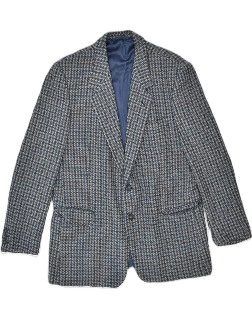 JVLIVS Mens 2 Button Blazer Jacket IT 50 Large Grey Houndstooth Wool | Vintage Jvlivs | Thrift | Second-Hand Jvlivs | Used Clothing | Messina Hembry 