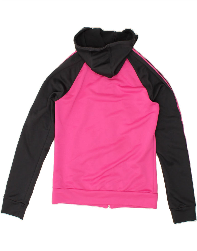 ADIDAS Womens Zip Hoodie Sweater UK 10 Samll Pink Colourblock Polyester Vintage Adidas and Second-Hand Adidas from Messina Hembry 