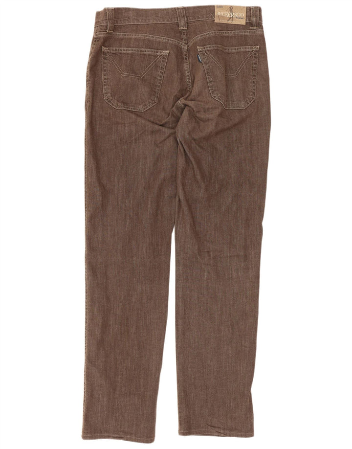 Jeckerson Mens Regular Jeans W30 L32 Brown Cotton