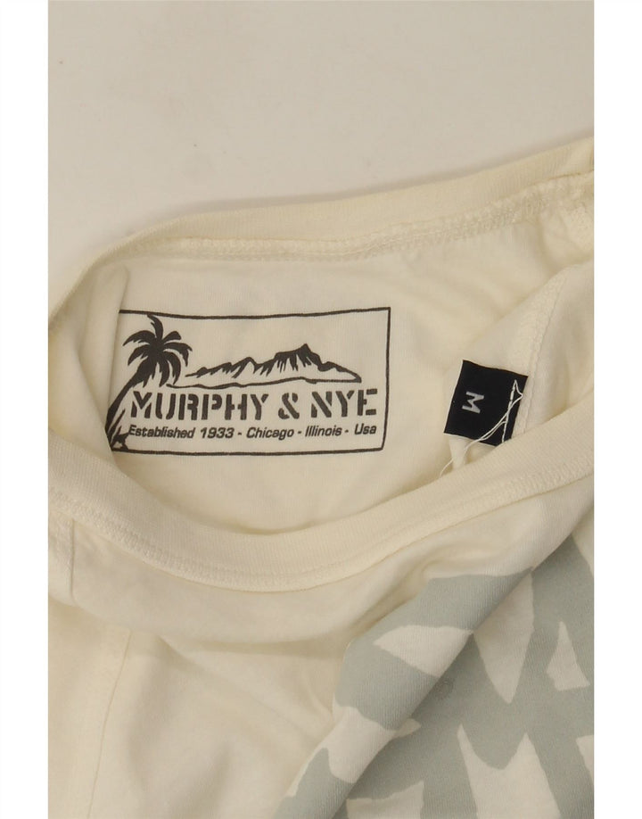 Murphy & Nye Mens Graphic T-Shirt Top Medium White