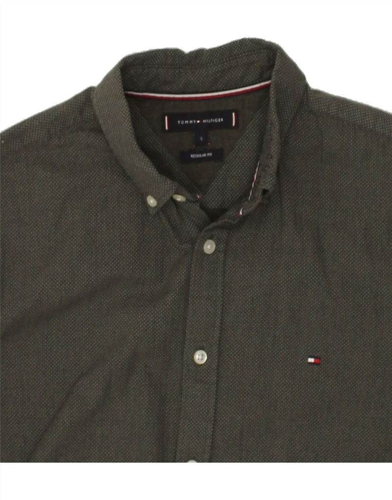 TOMMY HILFIGER Mens Regular Fit Shirt Small Green Cotton | Vintage Tommy Hilfiger | Thrift | Second-Hand Tommy Hilfiger | Used Clothing | Messina Hembry 